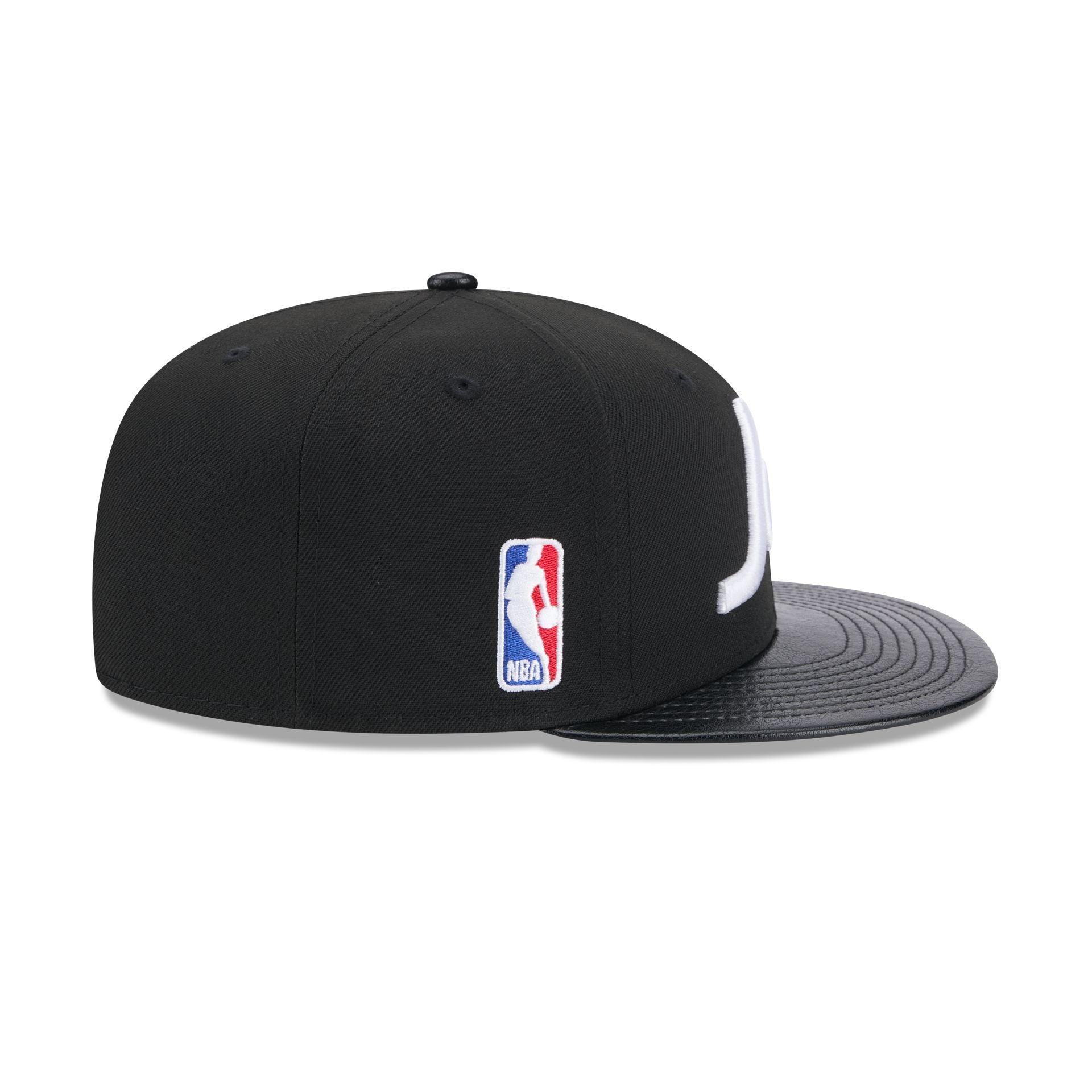 Utah Jazz Faux Leather Visor 9FIFTY Snapback Hat Male Product Image