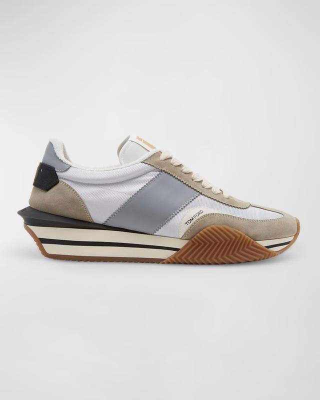 Men's James Textile and Leather Low-Top Sneakers Product Image