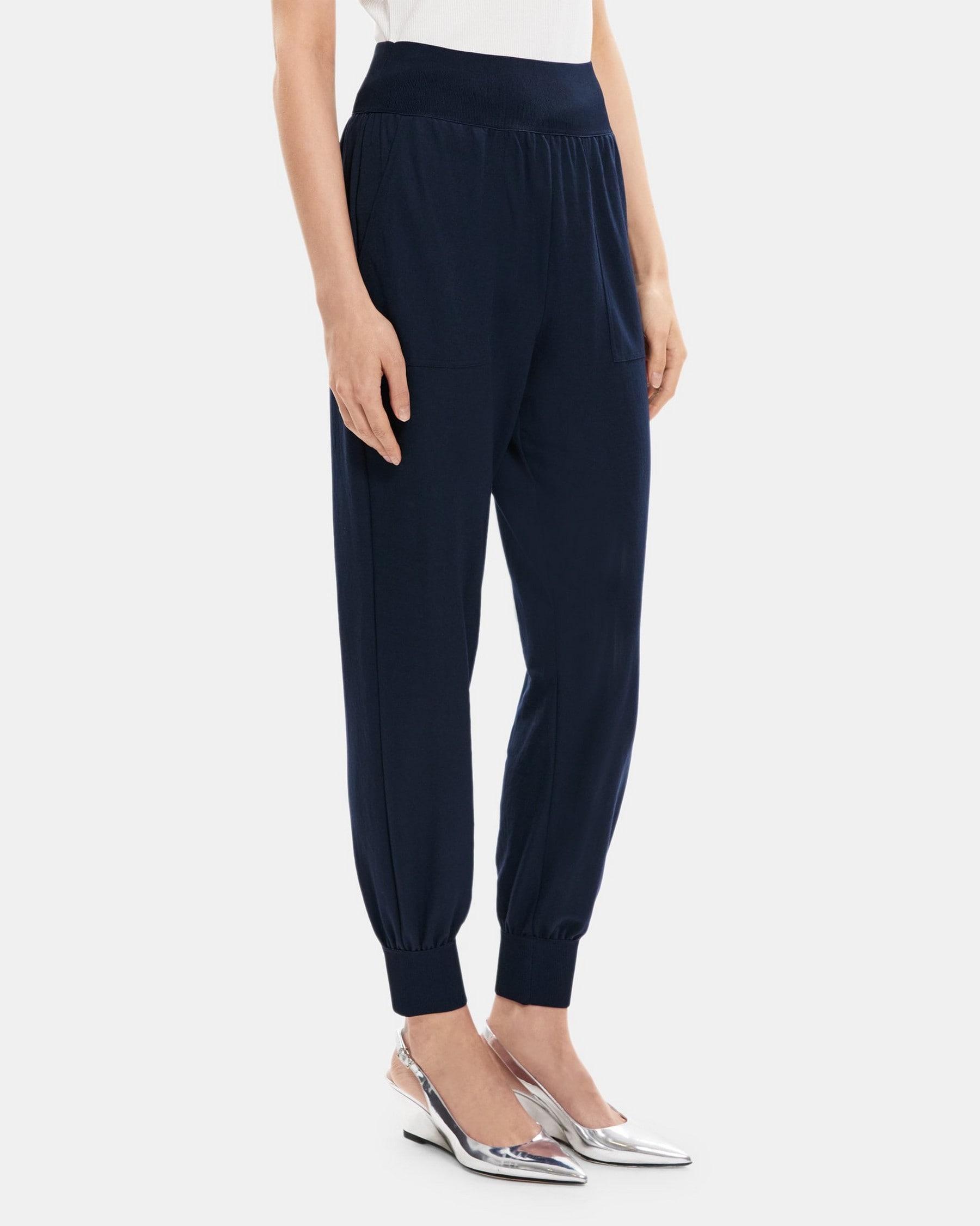 Cropped Jogger Pant in Viscose-Blend Piqué Product Image