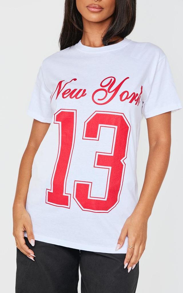 Petite White New York Oversized Top Product Image