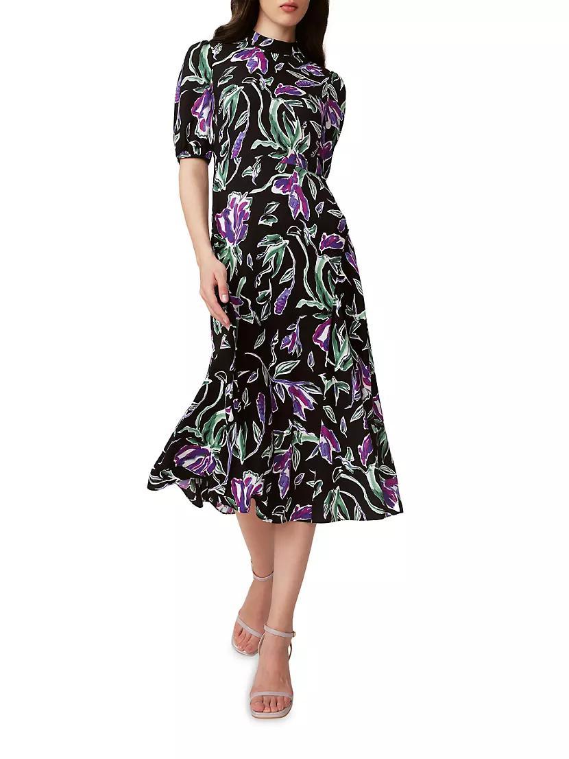 Nella Floral Short-Sleeve Midi-Dress Product Image