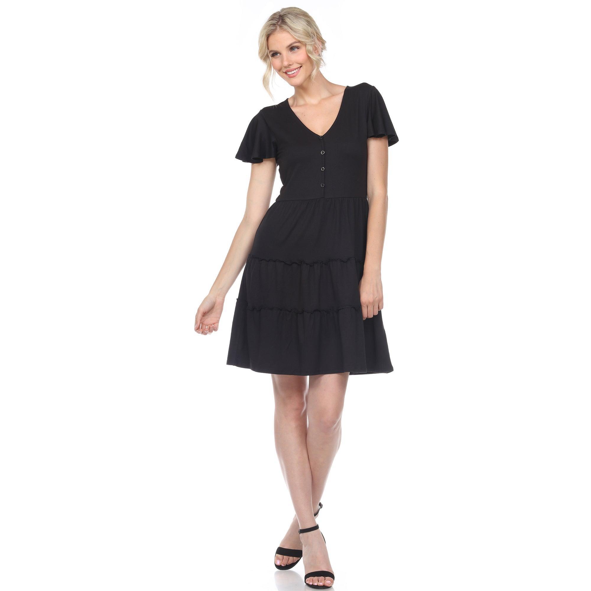 Short Sleeve V-neck Tiered Dress product image