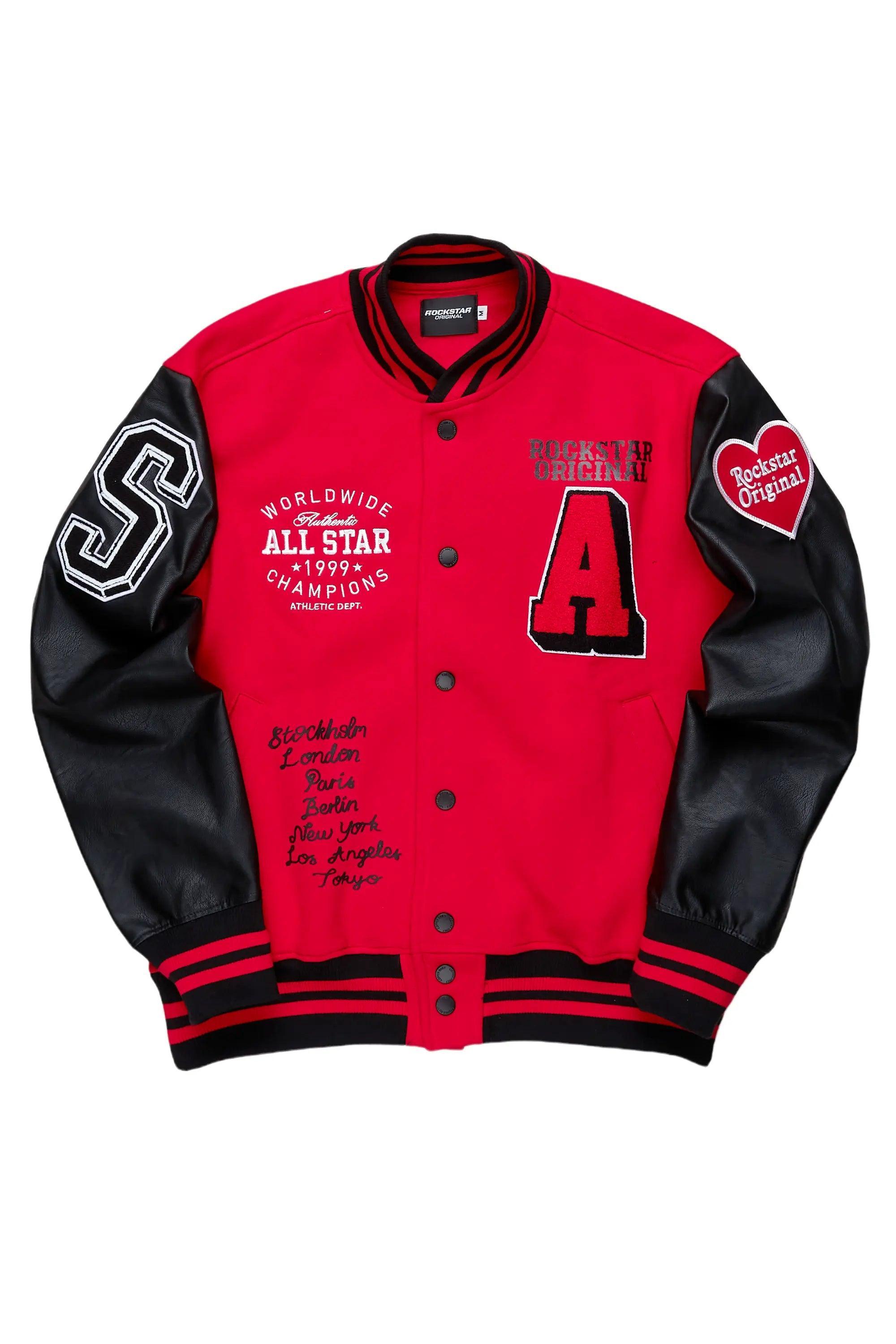 Pacari Red Varsity Jacket Male Product Image