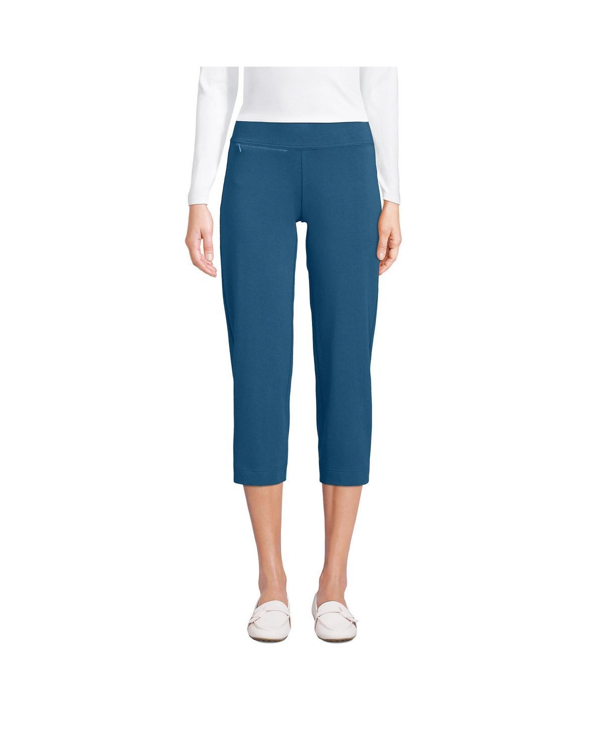 Petite Lands End Starfish Straight-Leg Pull-On Crop Pants, Womens Product Image