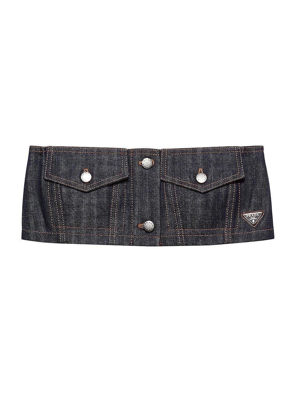 Womens Crop Top in Selvedge Denim Product Image