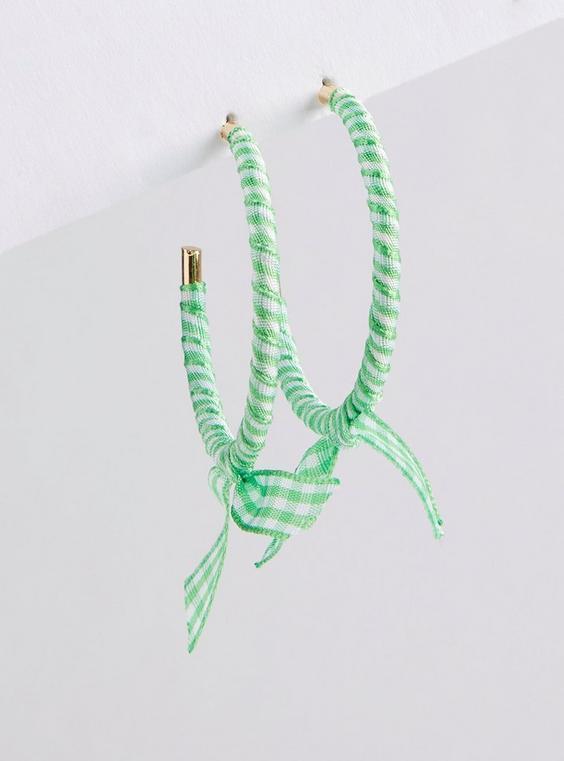 Fabric Bow Hoop Earring Product Image