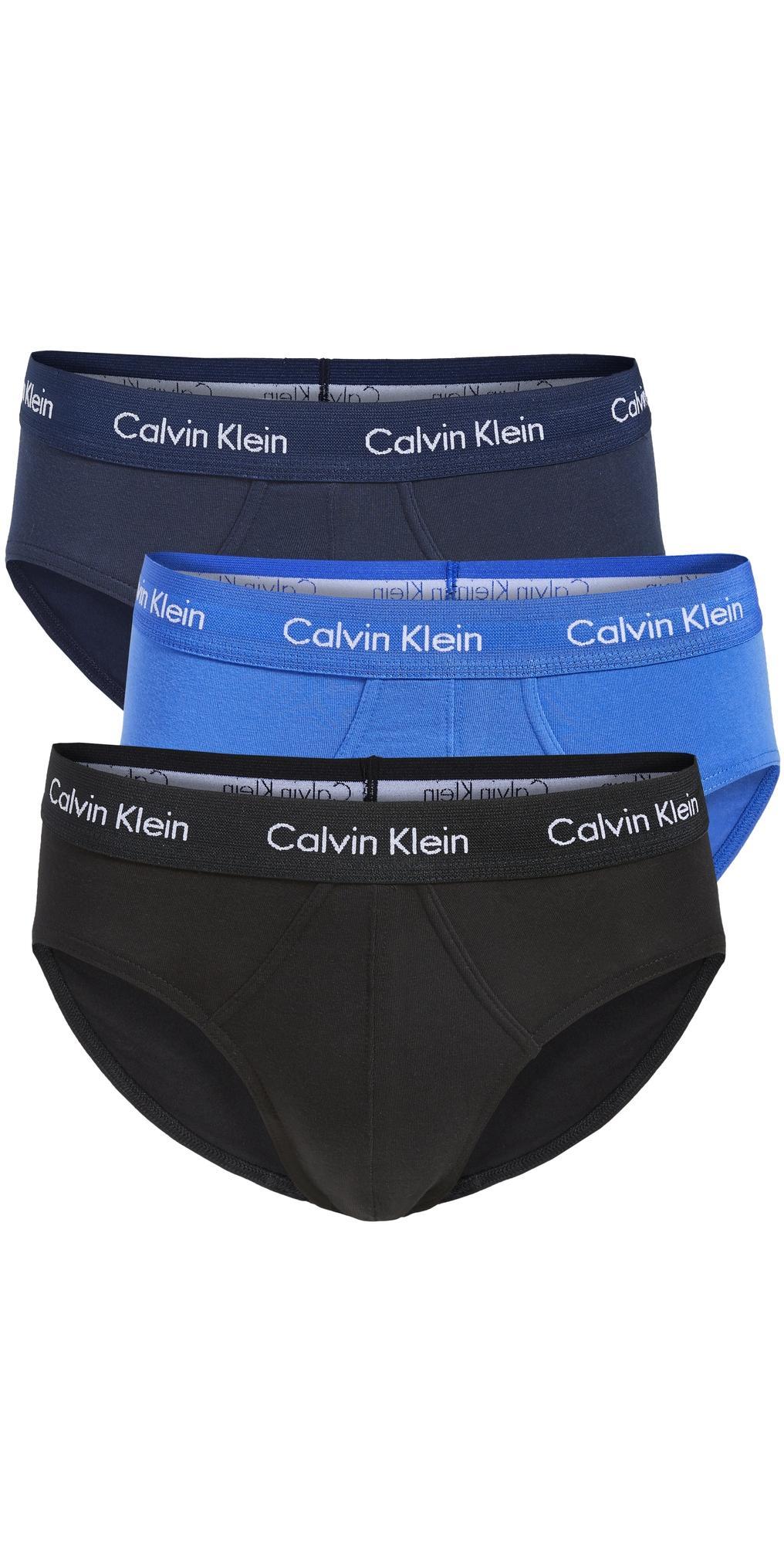 Calvin Klein Mens Cotton Stretch 3-Pack Hip Brief - Multi - S Product Image