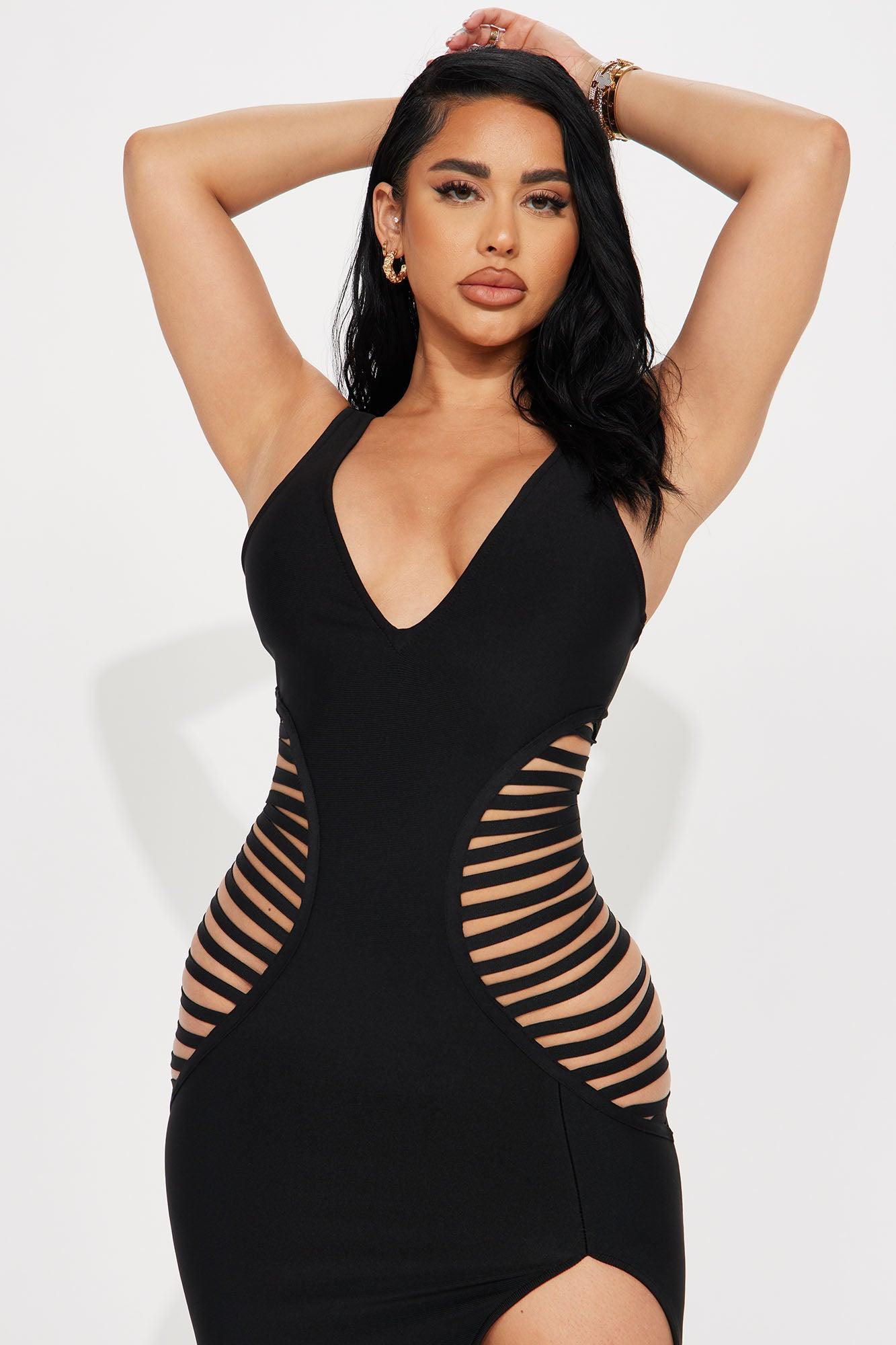 Dark Desires Bandage Midi Dress - Black Product Image