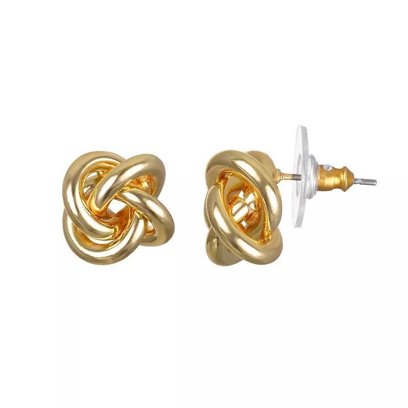 Emberly Gold Tone Knot Tie Stud Earrings, Womens, None Product Image