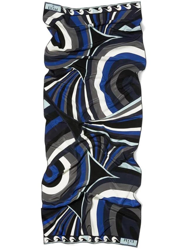 PUCCI Iride-print Silk Scarf In Black Product Image