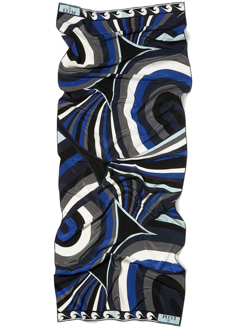 PUCCI Iride-print Silk Scarf In Black Product Image