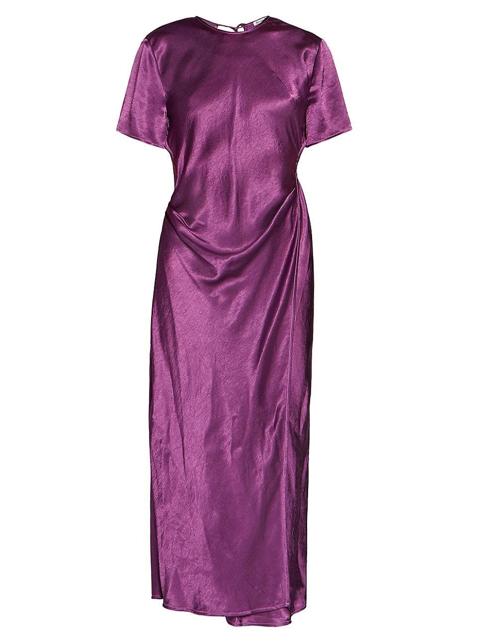 Womens Daika Draped Satin Midi Dress Product Image