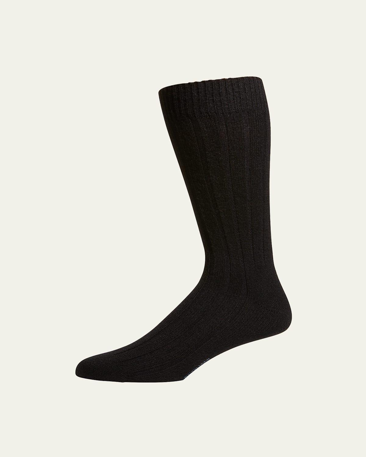 Mens Ribbed Cashmere Socks Product Image