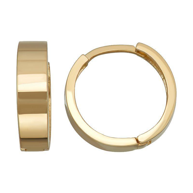 14k Gold Huggie Hoop Earrings, Mens Product Image