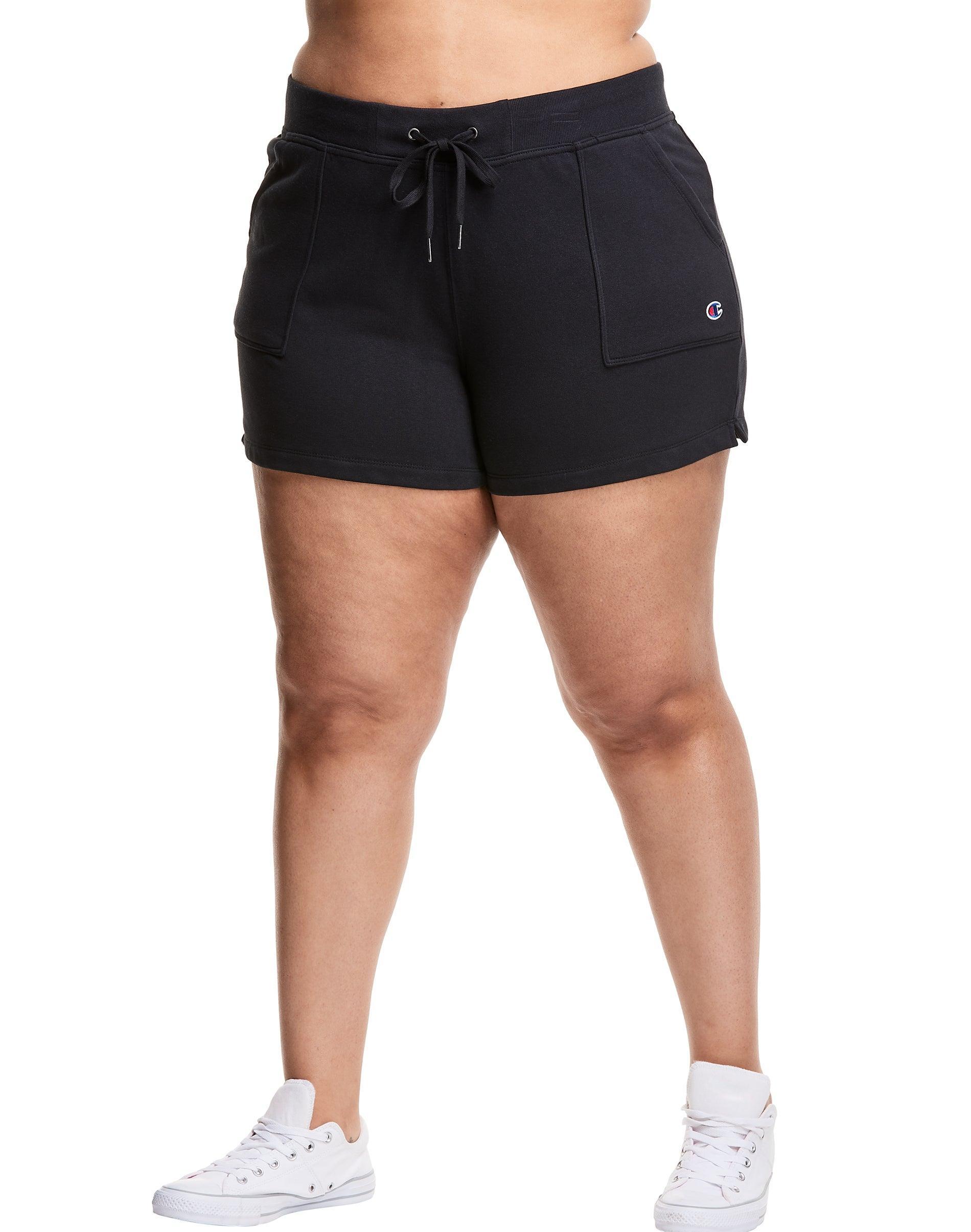 Womens Champion Campus French Terry Shorts, C Logo, 5 (Plus Size Product Image