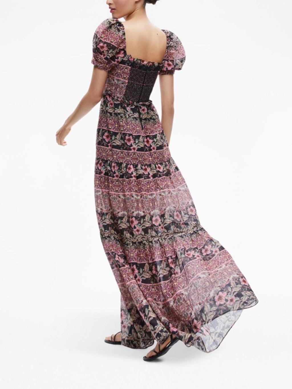 ALICE AND OLIVIA Andrea Tiered Maxi Dress In Pink Product Image