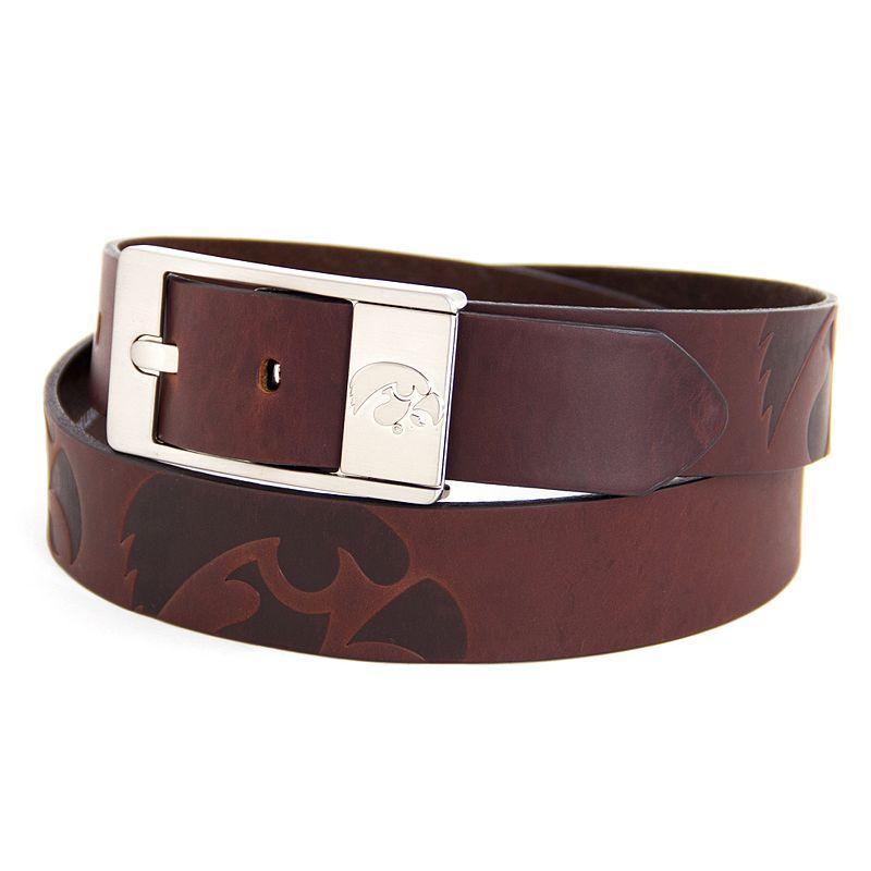 Mens Iowa Hawkeyes Brandish Leather Belt Brown Product Image