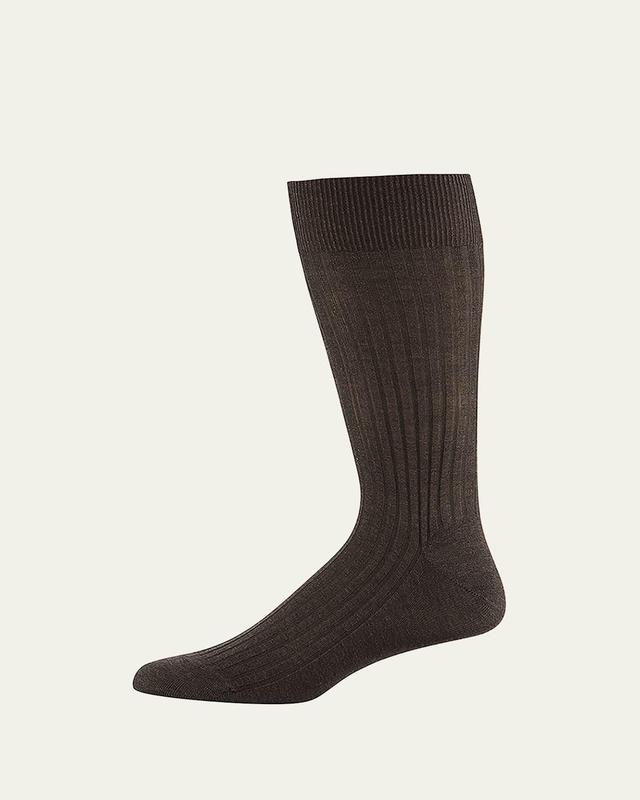 Mens Danvers Ribbed Cotton Mid-Calf Socks Product Image