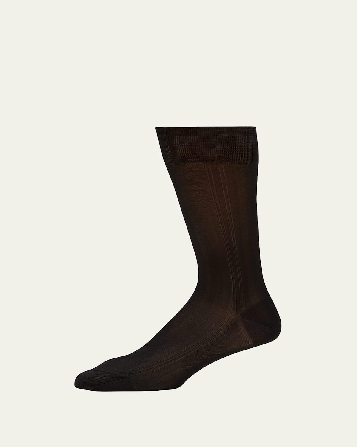 Mens Formal Silk Crew Socks Product Image