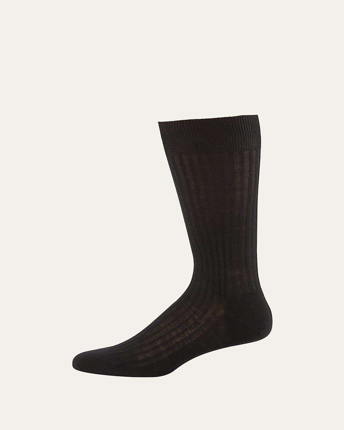 Mens Danvers Ribbed Cotton Mid-Calf Socks Product Image