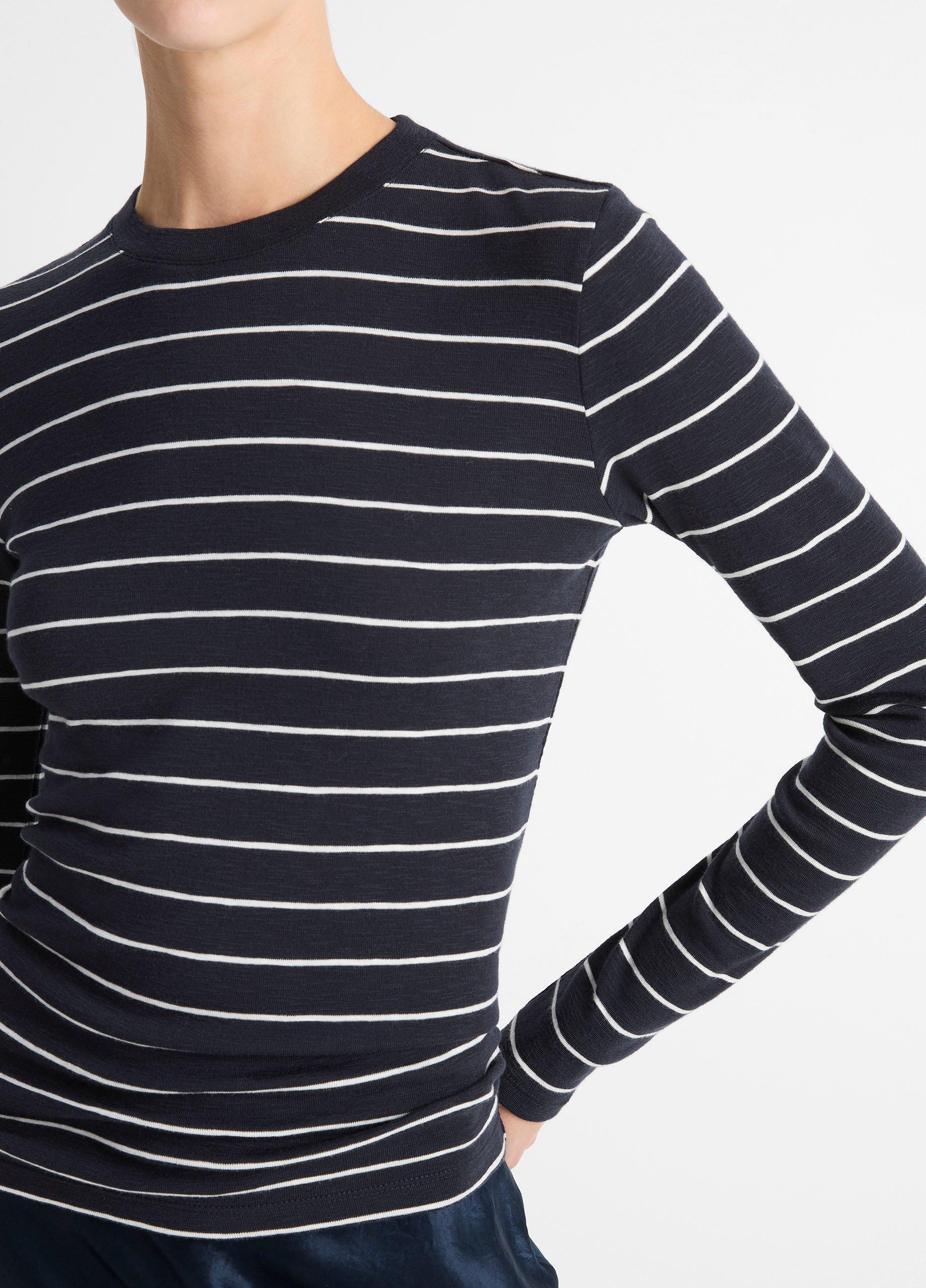 Striped Cotton-Blend Long-Sleeve T-Shirt Product Image