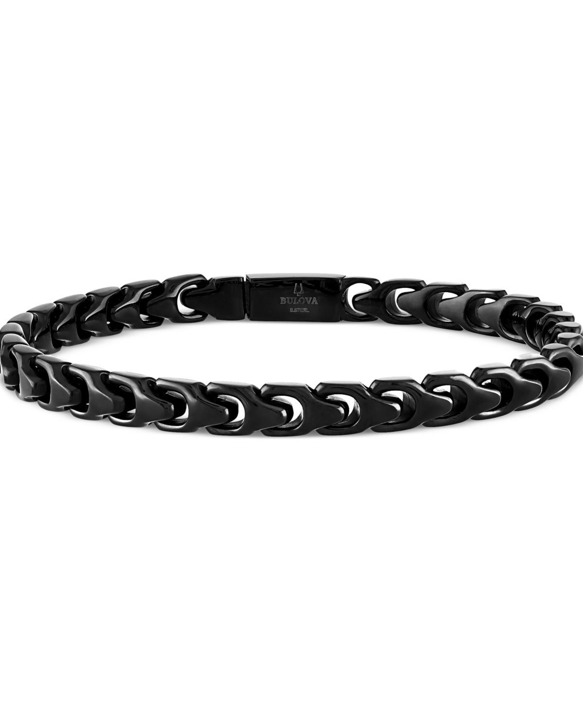 Bulova Mens Link Bracelet in Black-Plated Stainless Steel Product Image