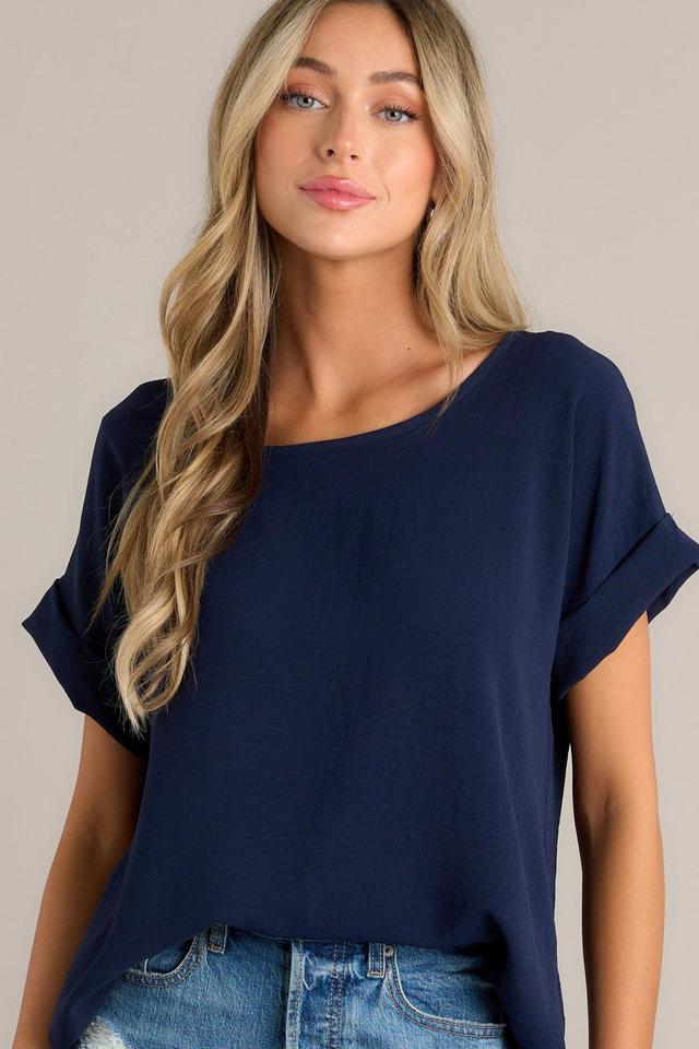 Elevated Classic Navy Short Sleeve Top Product Image