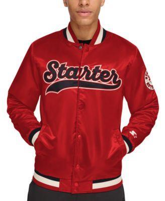 Starter Mens Classic-Fit Satin Varsity Bomber Jacket - Royal Product Image