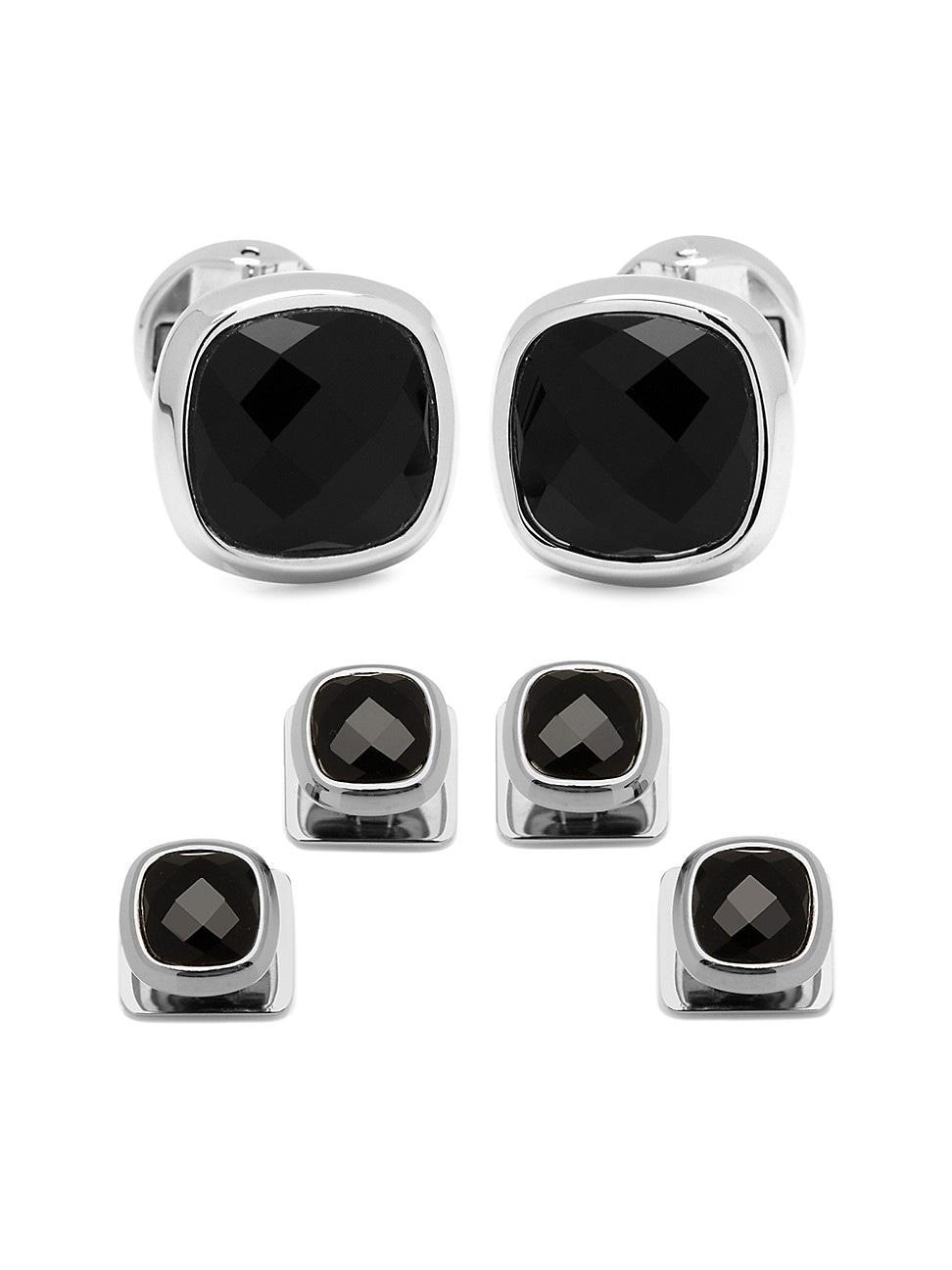 Cufflinks, Inc. Ox and Bull Trading Co. Onyx Cuff Links & Shirt Stud Set Product Image