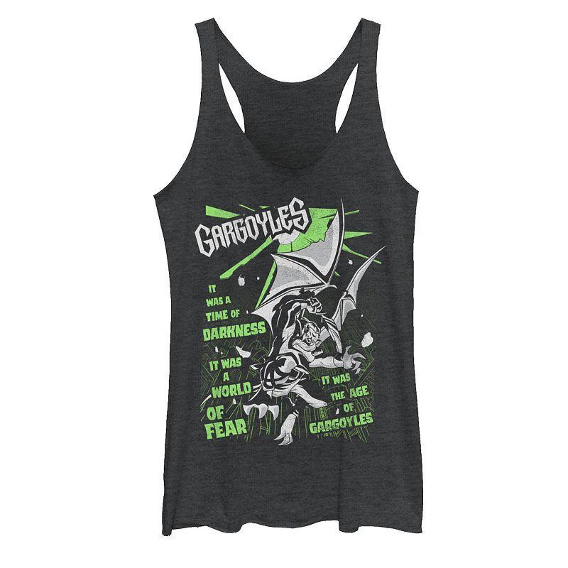 Juniors Gargoyles Neon Paint Splatter Poster Racerback Graphic Tank Top, Girls Black Grey Product Image