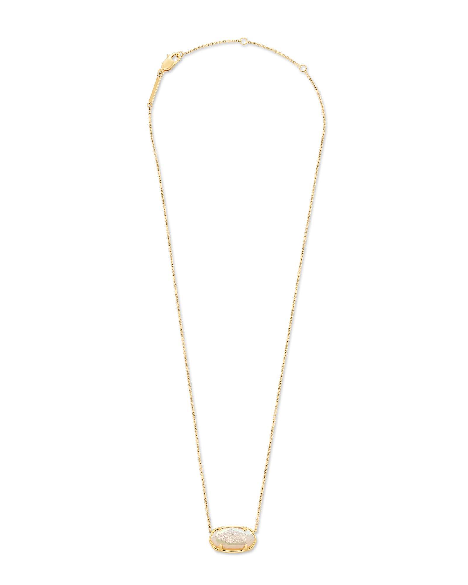 Elisa 18k Gold Vermeil Pendant Necklace in Iridescent Drusy Product Image