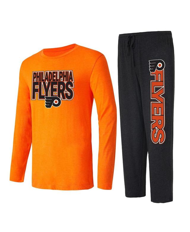 Mens Concepts Sport Black Philadelphia Flyers Meter Long Sleeve T-shirt and Pants Sleep Set - Black Product Image