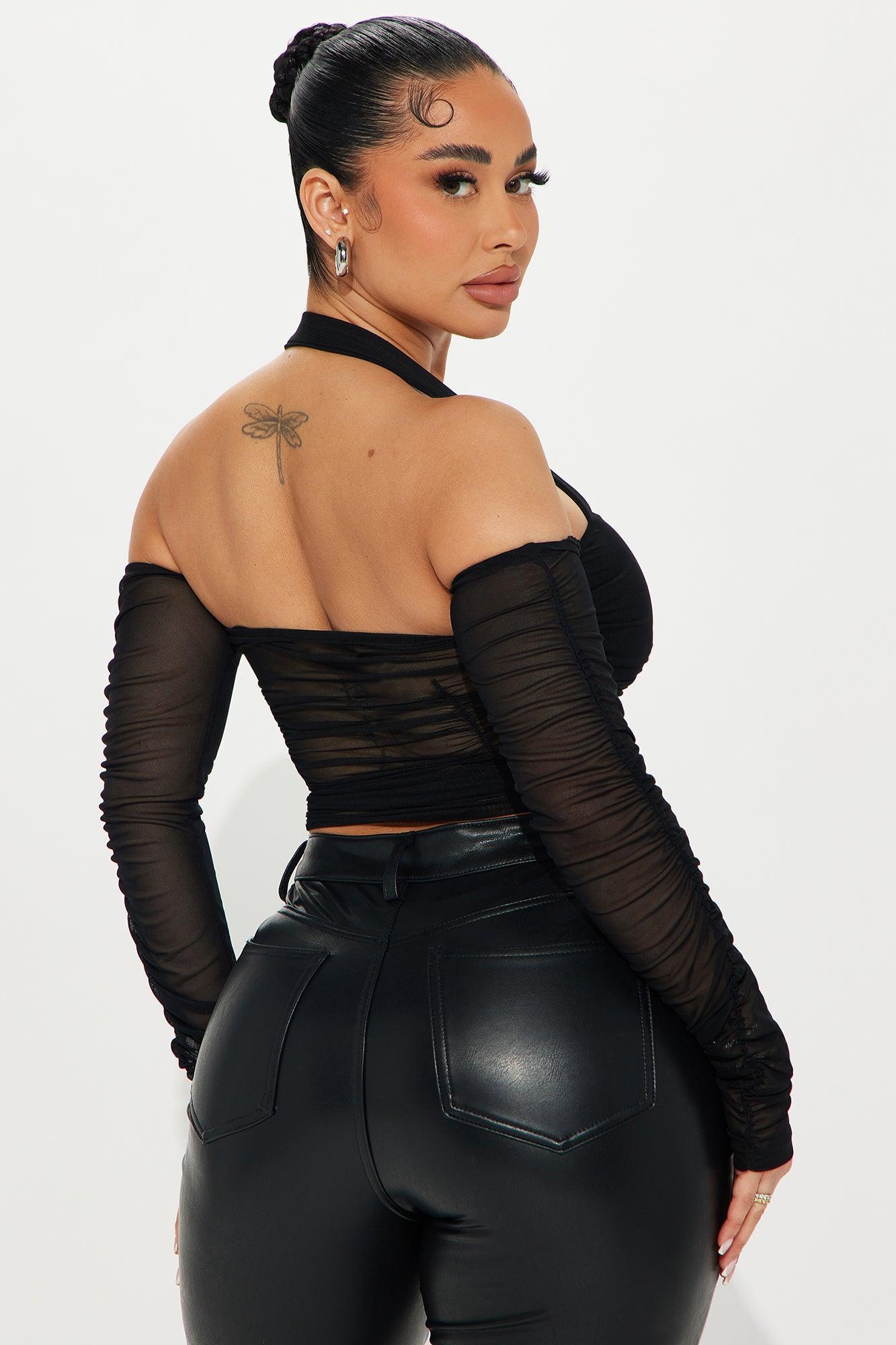 Charlette Mesh Top - Black Product Image