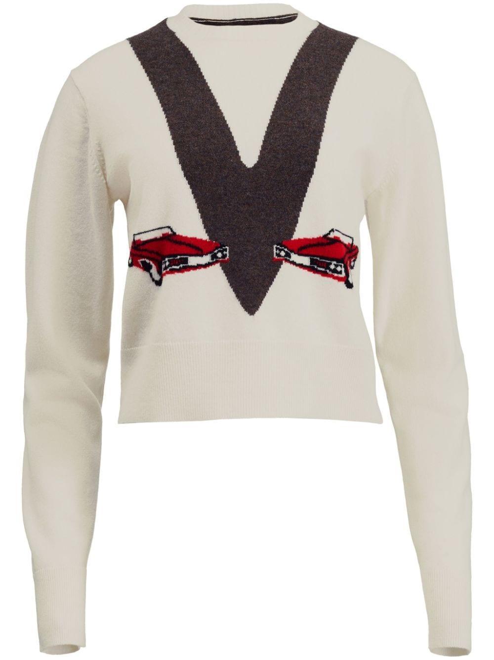 Mavis Jacquard-knit Cashmere-blend Sweater In Ivory Multi Product Image