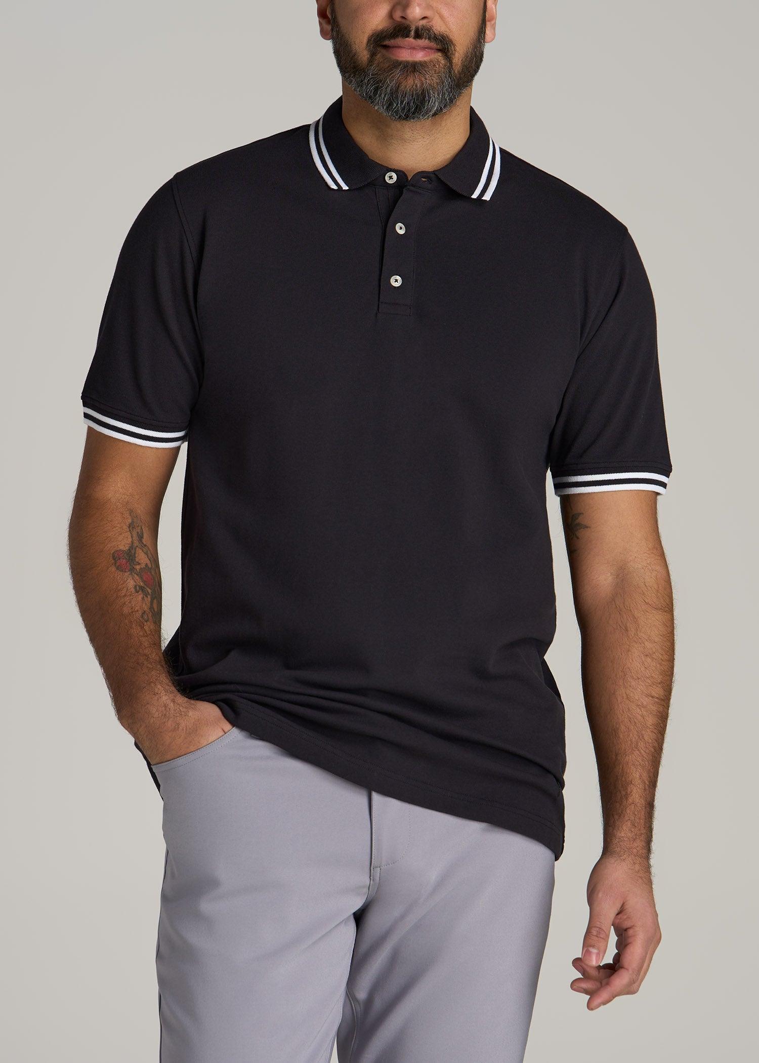 Contrast Tipped Polo Men's in Black Product Image