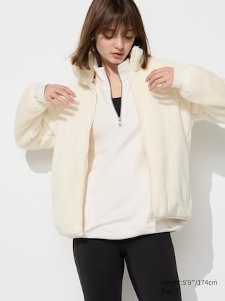 Womens Fluffy Yarn Fleece Full-Zip Jacket Off White Medium UNIQLO US Product Image