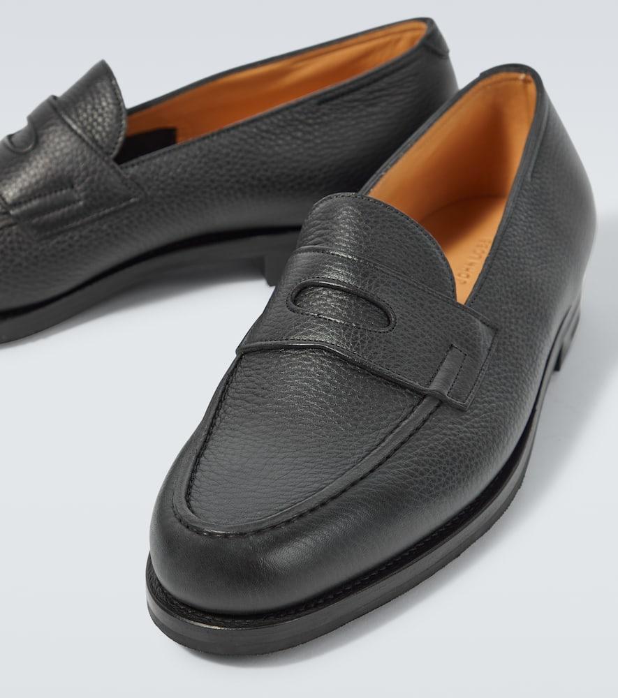 Thorne Penny-strap Leather Loafers In Black Product Image