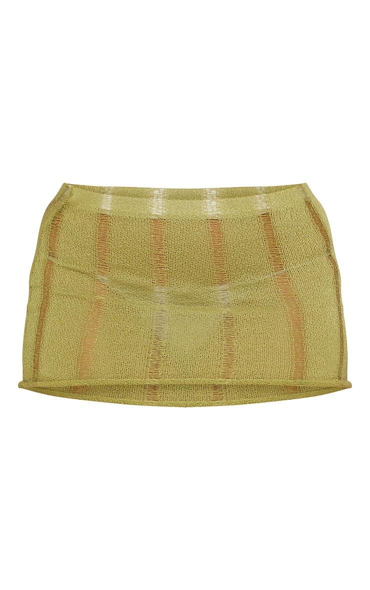 Shape Olive Ladder Knit Micro Mini Skirt Product Image