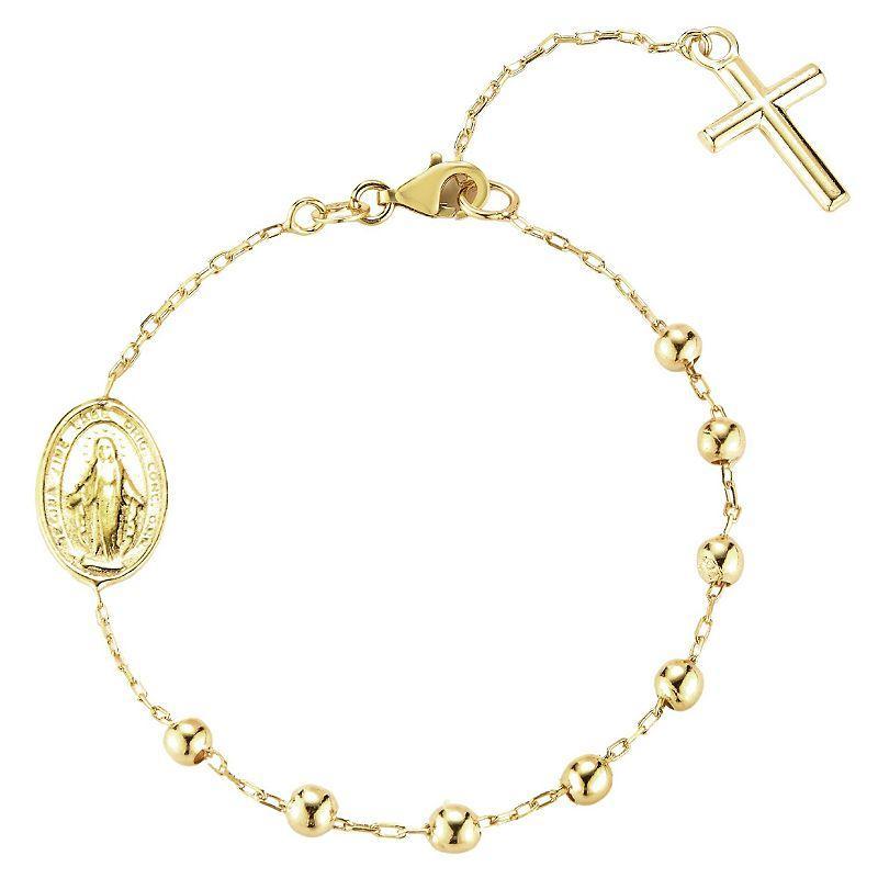 Sunkissed Sterling 14k Gold Over Sterling Silver Rosary Bracelet, Womens Product Image