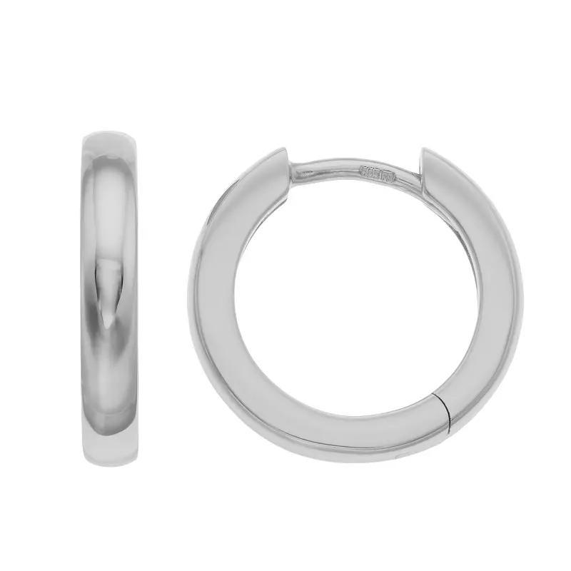 14k White Gold Huggie Hoop Earrings, Womens, 14k Whgold Product Image