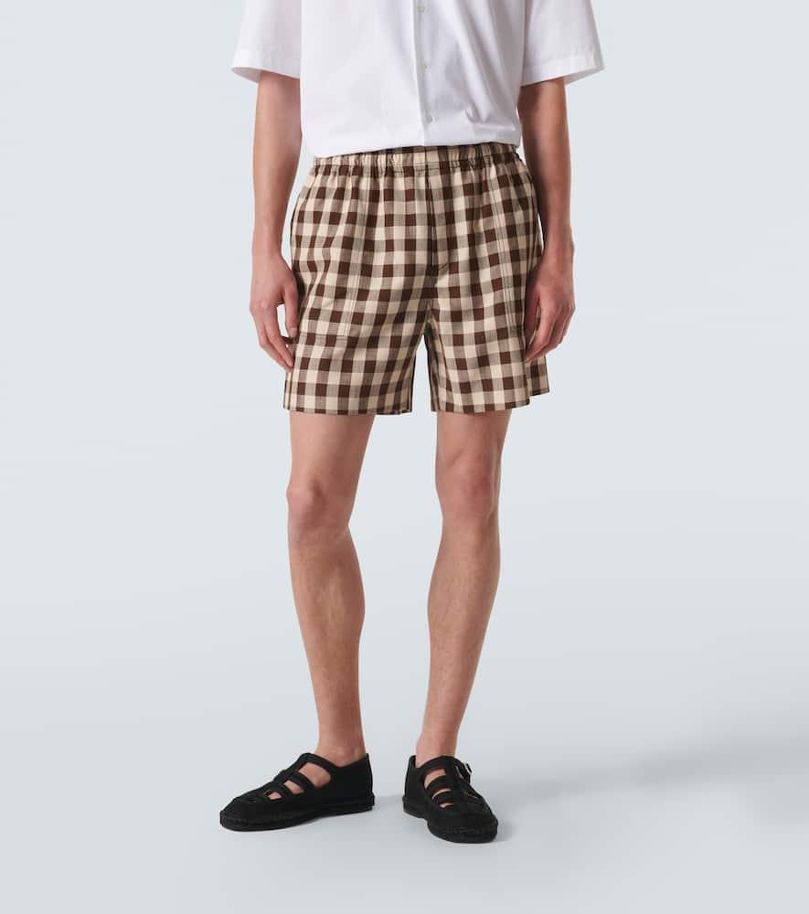 BODE Gilbert Check Shorts In Brown Product Image