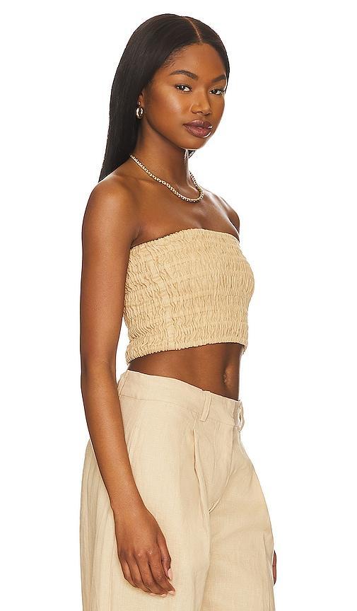 FAITHFULL THE BRAND Latia Top in Beige. Product Image