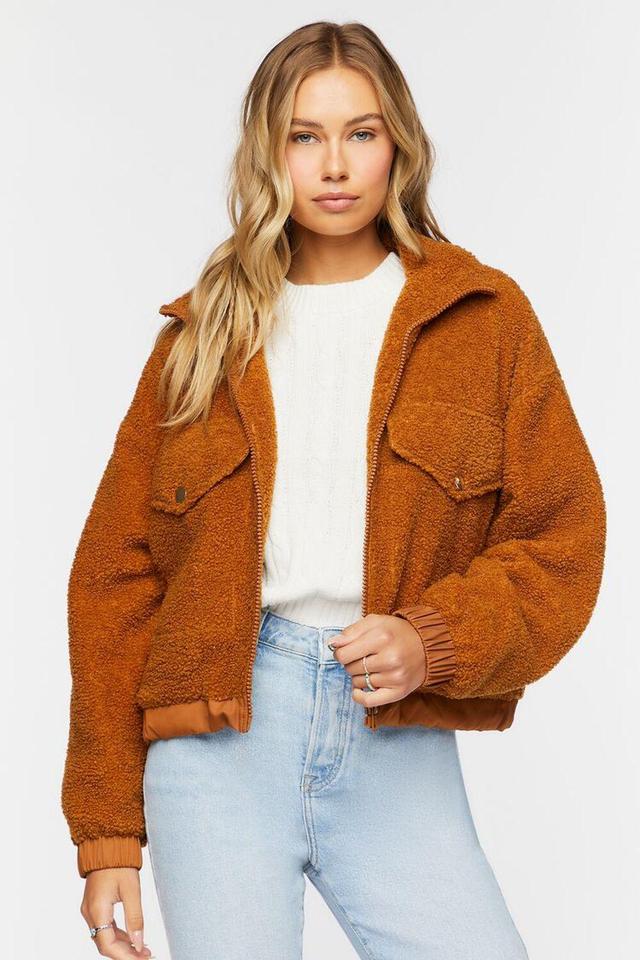 Faux Shearling Zip-Up Bomber Jacket | Forever 21 Product Image