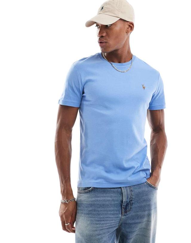 Polo Ralph Lauren icon logo Pima cotton T-shirt in blue heather Product Image