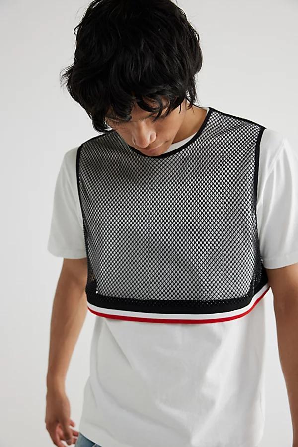 Rhinestone Mesh Cropped Muscle Tee Mens at Urban Outfitters Product Image