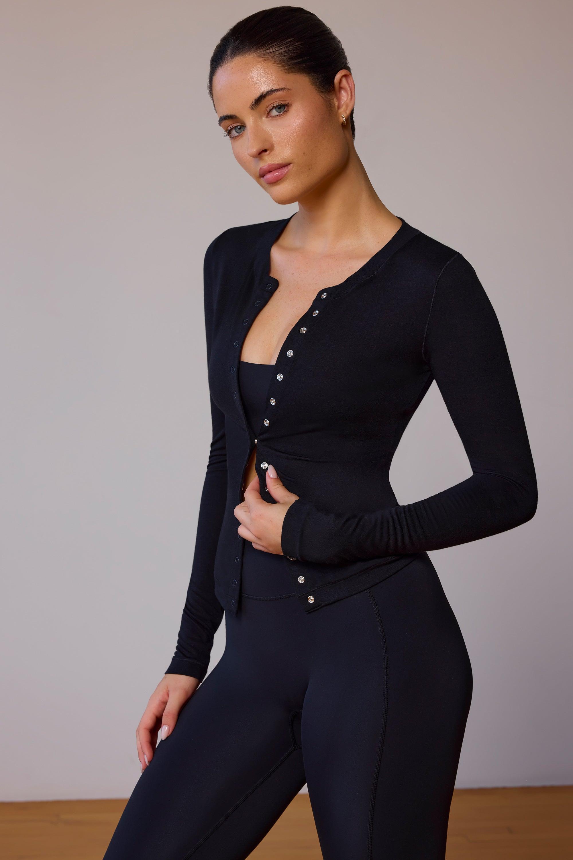 Full-Length Cardigan in Black Product Image