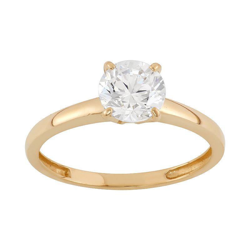 Designs by Gioelli 10k Gold Solitaire Ring, Womens Product Image