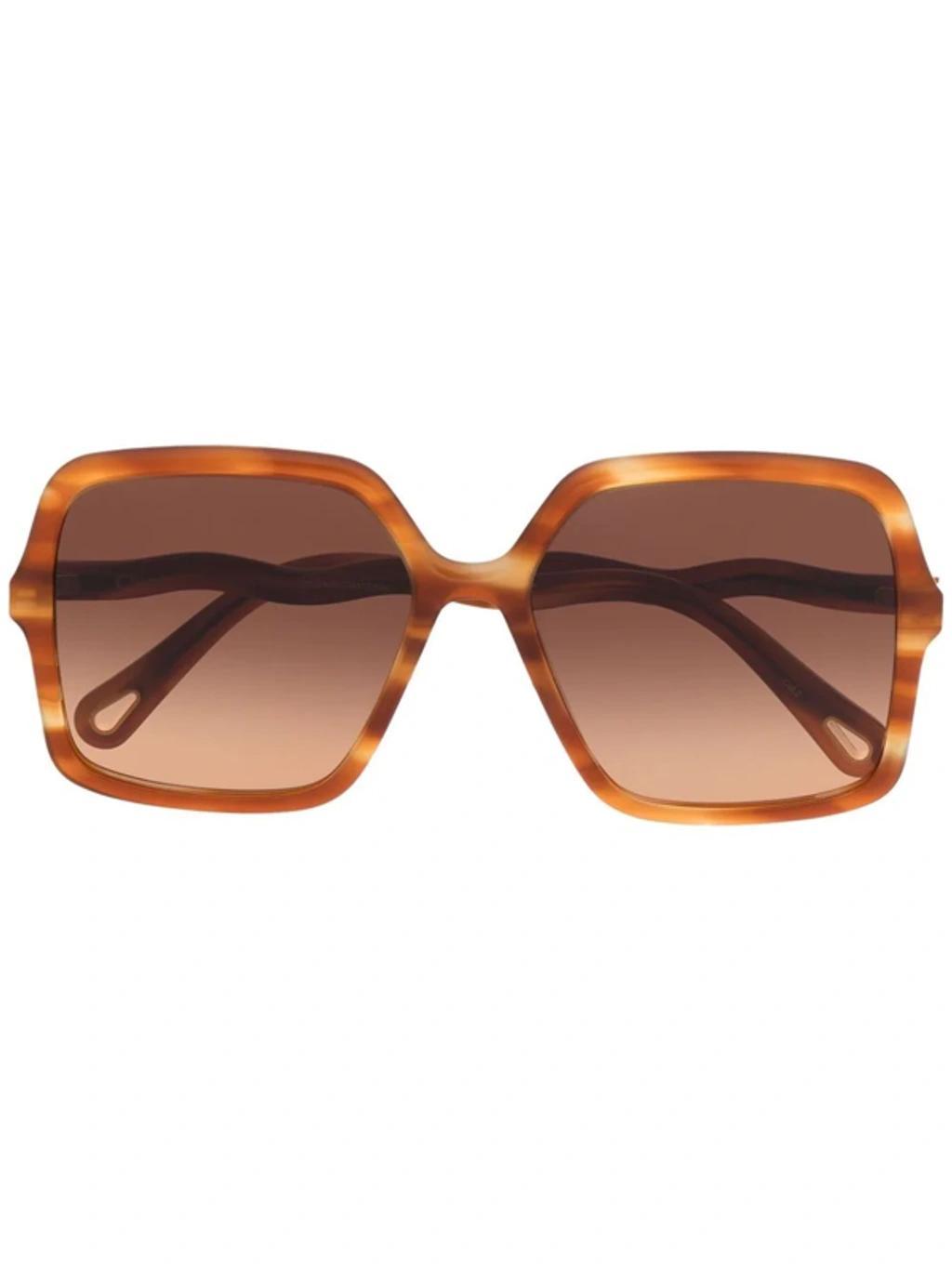 Zelie Oversized Square-frame Tortoiseshell Acetate Sunglasses In Brown Product Image