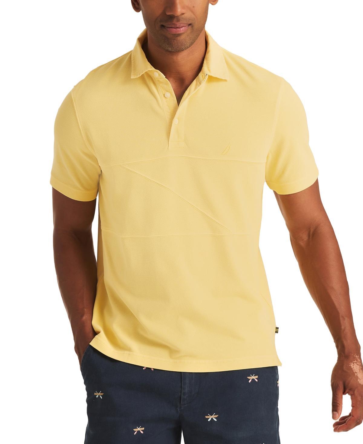 Nautica Mens Textured Pieced Pique Short Sleeve Polo Shirt Product Image