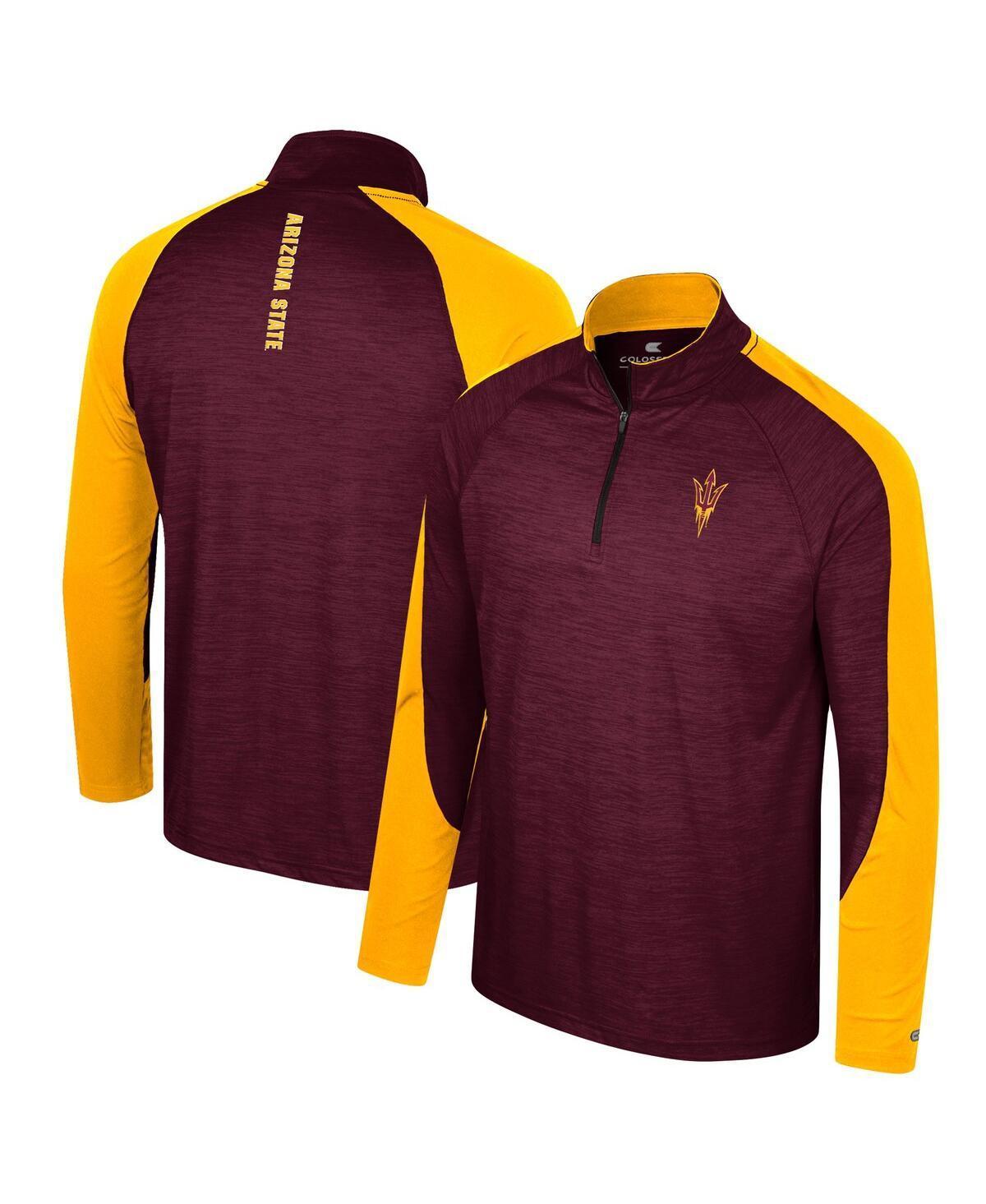 Mens Colosseum West Virginia Mountaineers Langmore Raglan Quarter-Zip Top Blue Product Image